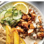 Chicken and potatoes with smoky sauce pin.