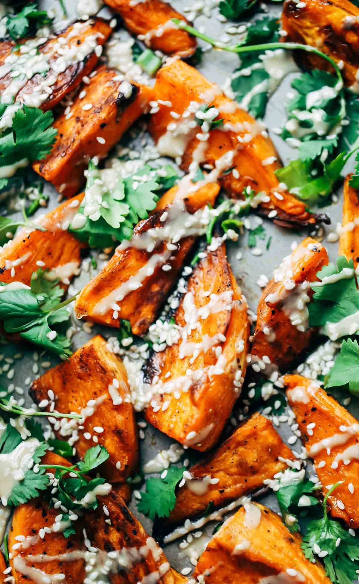 Roasted Sweet Potatoes.