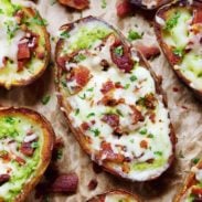 Bacon and kale potato skins.