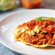 A picture of Marisa's Spicy Chicken Tostadas