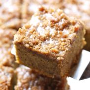 Cinnamon Streusel Pumpkin Coffee Cake with Maple Glaze.