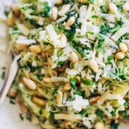 Garlic Spaghetti Squash with Herbs and pine nuts.